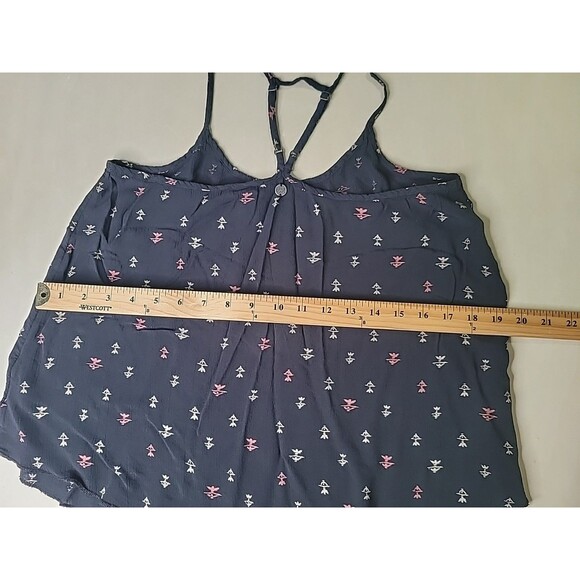 Billabong Cami Spagetti Adjustable Strap Flowy Navy Blue Summer Surfer Shirt Med - Picture 10 of 13